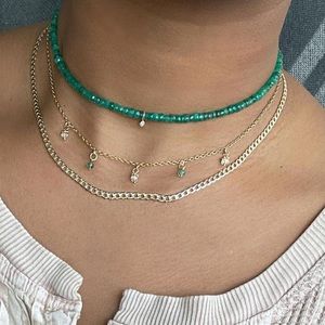 Zambian emerald + diamond necklace